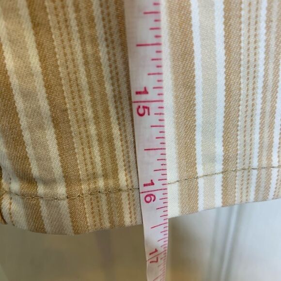 Theory Cream and Tan Striped Skirt - Picture 3 of 8